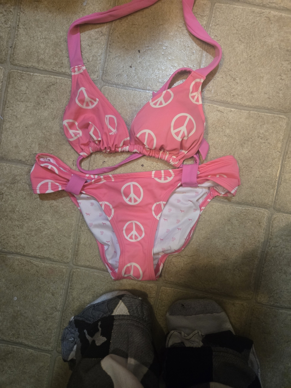 PINK Coral Bikini Set with Script Print - Picture 16 of 16